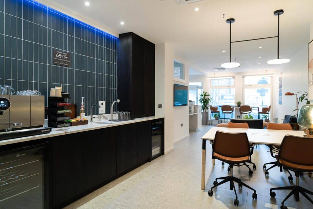 Coffee Corner at PREMIER SUITES Edinburgh Fountain Court Lobby